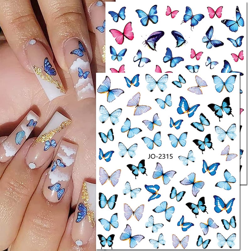BSBTBZ Butterfly Nail Art Stickers, 3D Decals - Self-Adhesive Butterflies Wing Designs for Women, DIY Nail Decoration - Image 3